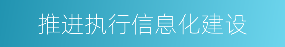 推进执行信息化建设的同义词