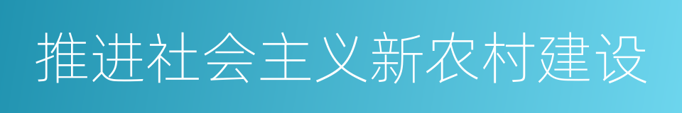 推进社会主义新农村建设的同义词