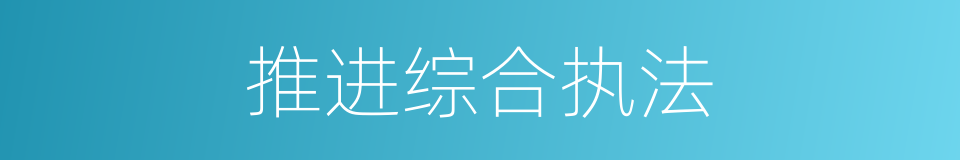 推进综合执法的同义词
