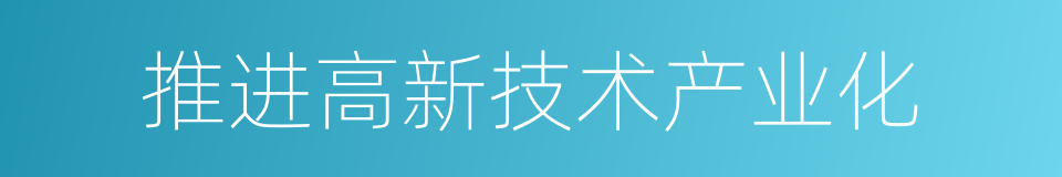 推进高新技术产业化的同义词