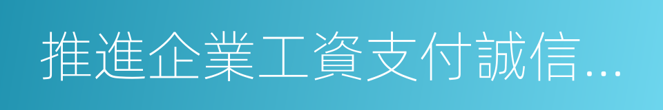 推進企業工資支付誠信體系建設的同義詞