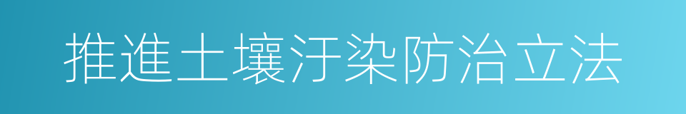 推進土壤汙染防治立法的同義詞