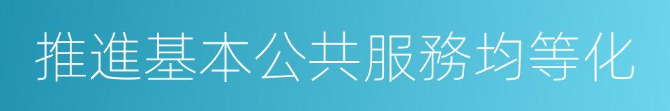 推進基本公共服務均等化的同義詞