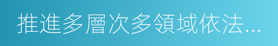 推進多層次多領域依法治理的同義詞