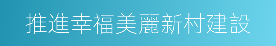 推進幸福美麗新村建設的同義詞