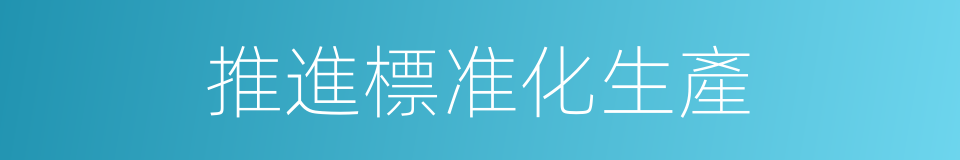 推進標准化生產的同義詞