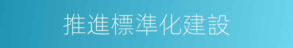 推進標準化建設的同義詞