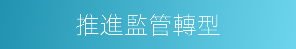 推進監管轉型的同義詞