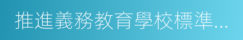 推進義務教育學校標準化建設的同義詞