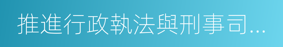 推進行政執法與刑事司法銜接的同義詞