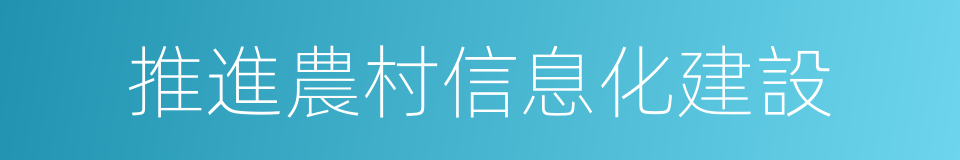 推進農村信息化建設的同義詞