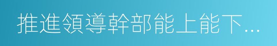 推進領導幹部能上能下若幹規定的同義詞