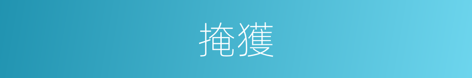 掩獲的意思