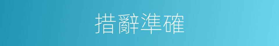 措辭準確的同義詞