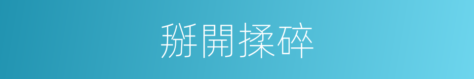 掰開揉碎的意思