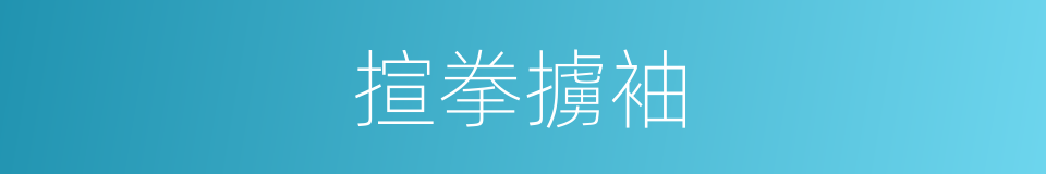 揎拳擄袖的意思