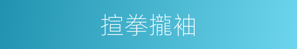 揎拳攏袖的意思