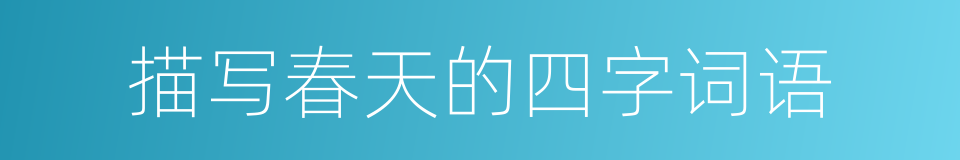 描写春天的四字词语的同义词