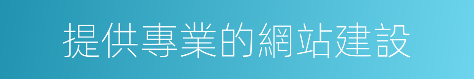 提供專業的網站建設的同義詞