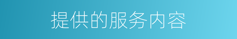 提供的服务内容的同义词