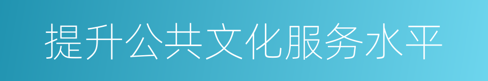 提升公共文化服务水平的同义词