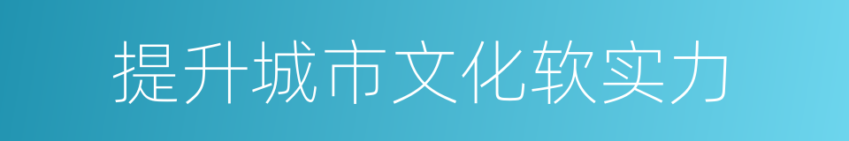 提升城市文化软实力的同义词