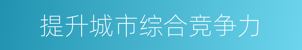 提升城市综合竞争力的同义词