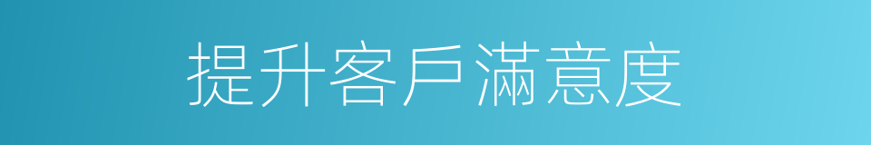 提升客戶滿意度的同義詞