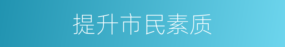 提升市民素质的同义词