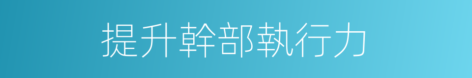 提升幹部執行力的同義詞
