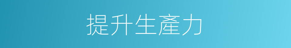 提升生產力的同義詞