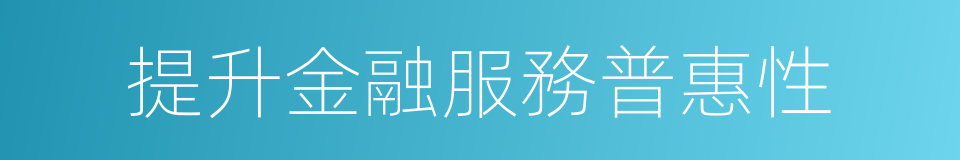 提升金融服務普惠性的同義詞