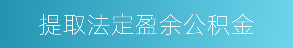 提取法定盈余公积金的同义词