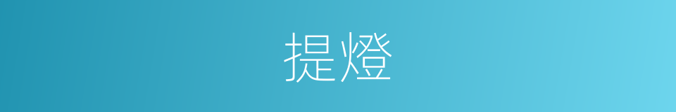 提燈的意思