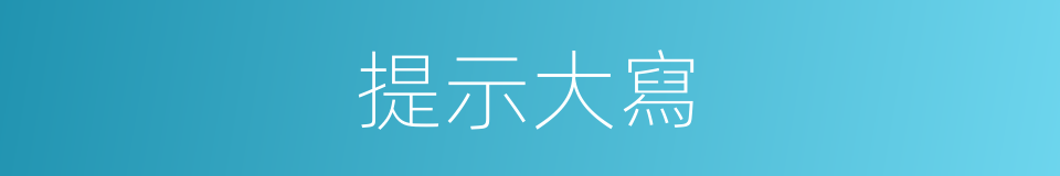 提示大寫的意思