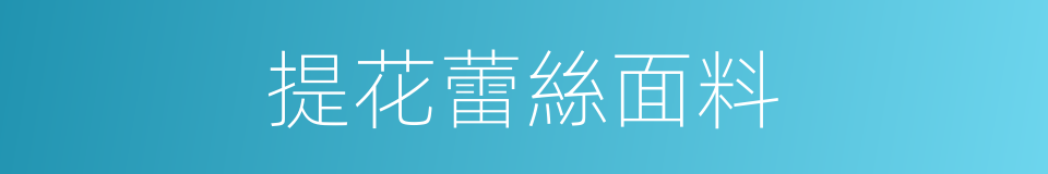 提花蕾絲面料的同義詞