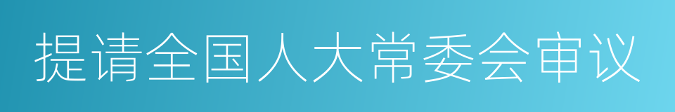 提请全国人大常委会审议的同义词