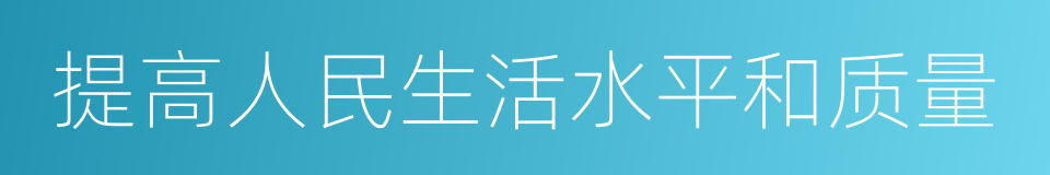 提高人民生活水平和质量的同义词