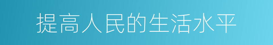 提高人民的生活水平的同义词