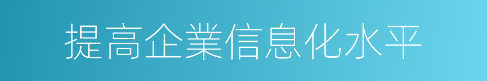 提高企業信息化水平的同義詞