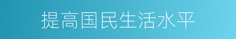 提高国民生活水平的同义词