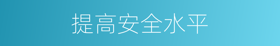 提高安全水平的同义词