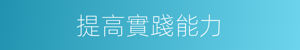 提高實踐能力的同義詞