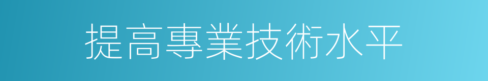 提高專業技術水平的同義詞