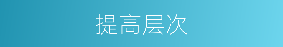 提高层次的同义词