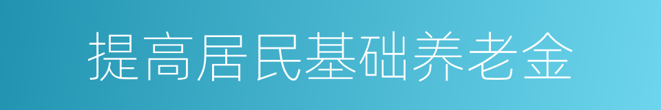 提高居民基础养老金的同义词