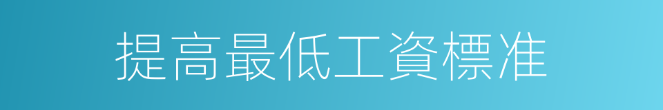 提高最低工資標准的同義詞