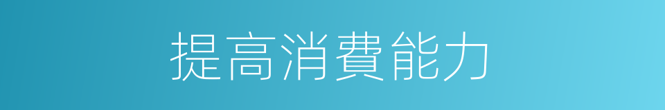 提高消費能力的同義詞