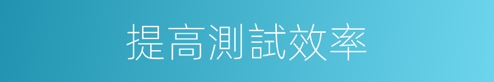 提高測試效率的同義詞