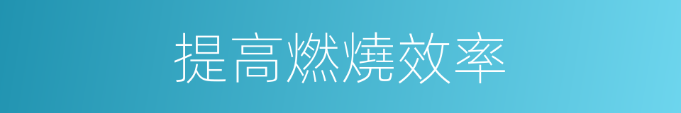 提高燃燒效率的同義詞